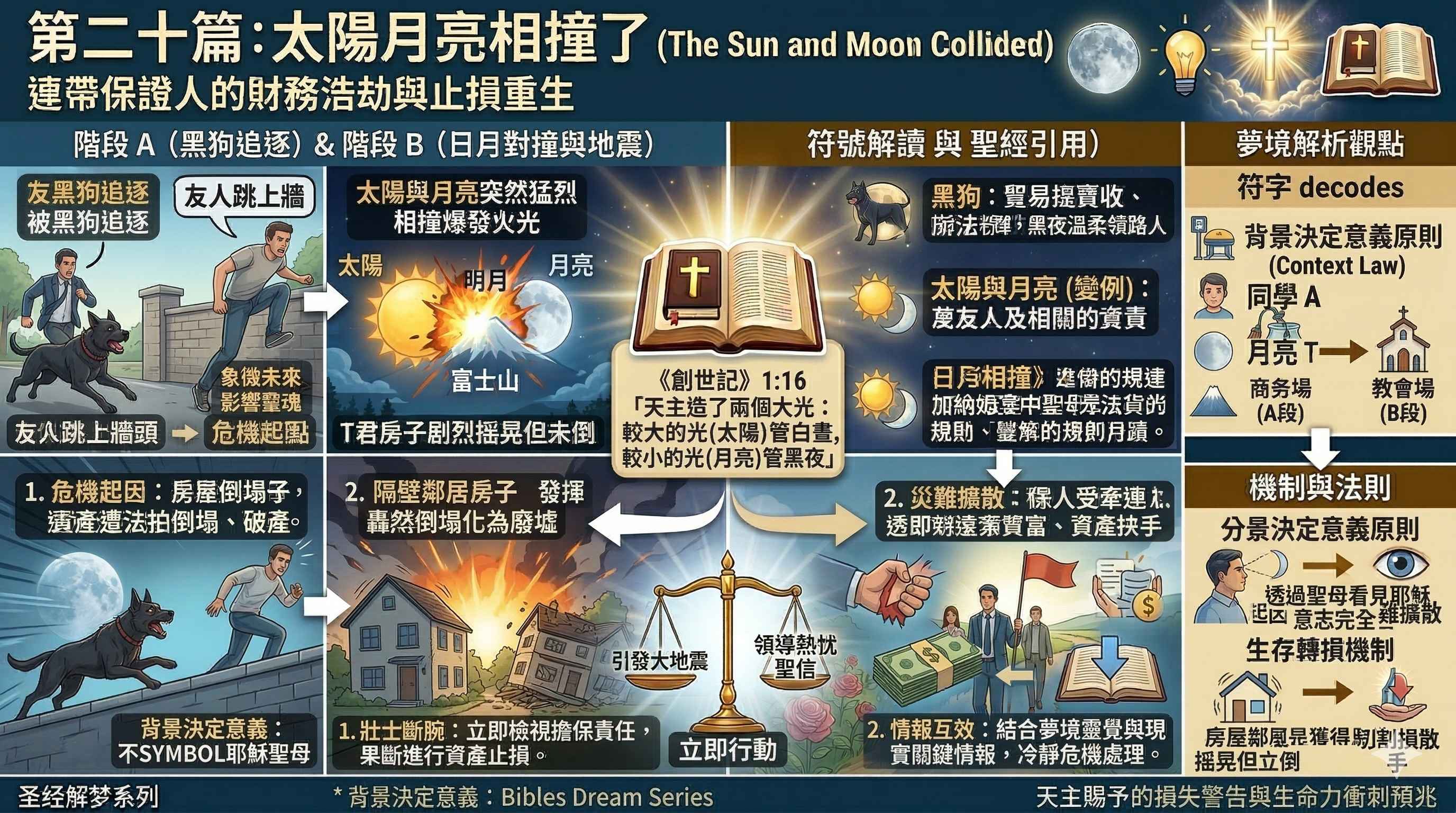 太陽月亮相撞了－（死亡與復活：聖經啟示錄在夢境中傳遞的永生希望）(標題圖檔)