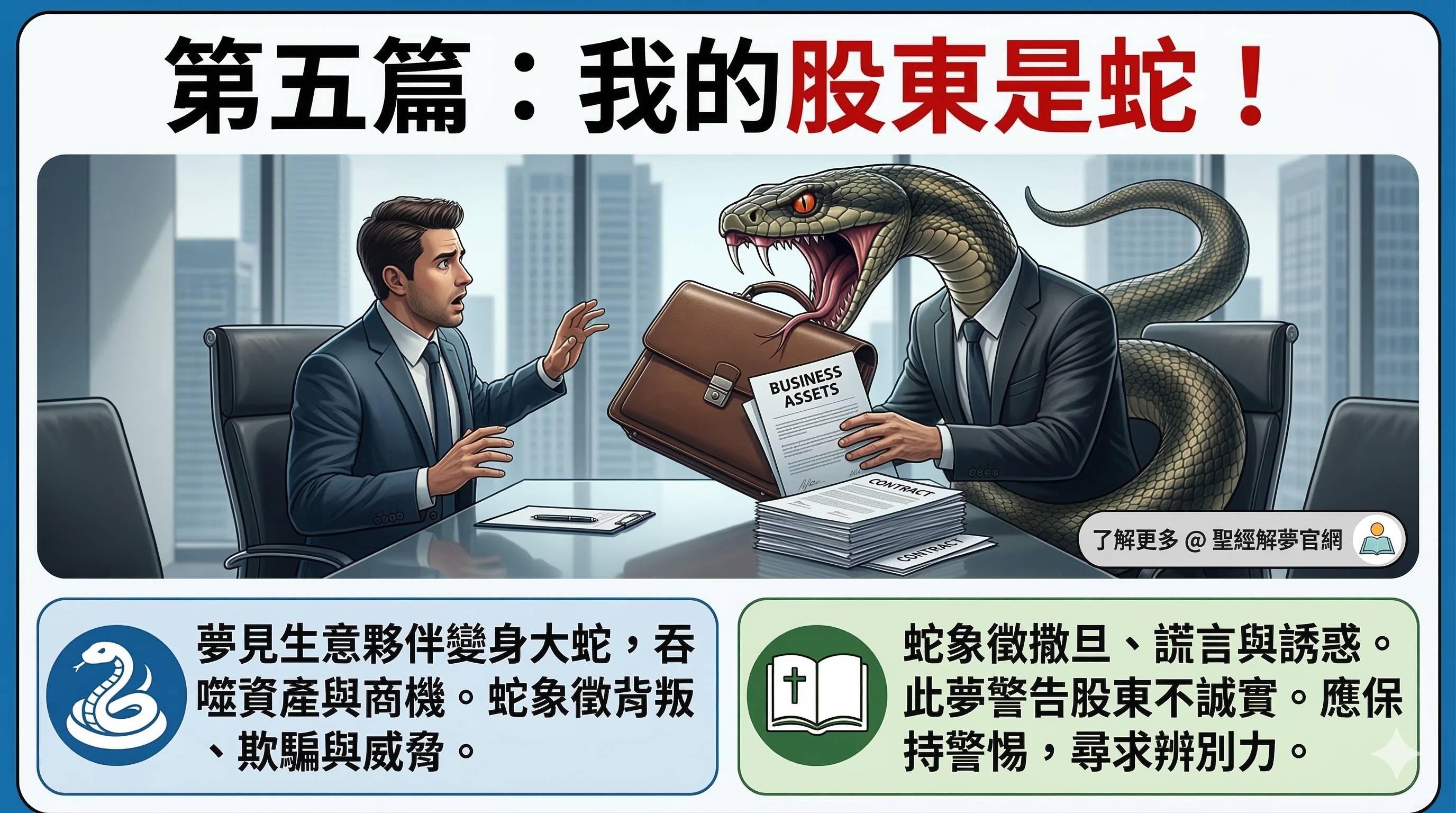 我的股東是蛇－（【聖經解夢】夢見蛇是代表股東或撒旦？職場背叛的解析）(標題圖檔)